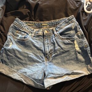 Distressed Denim Shorts